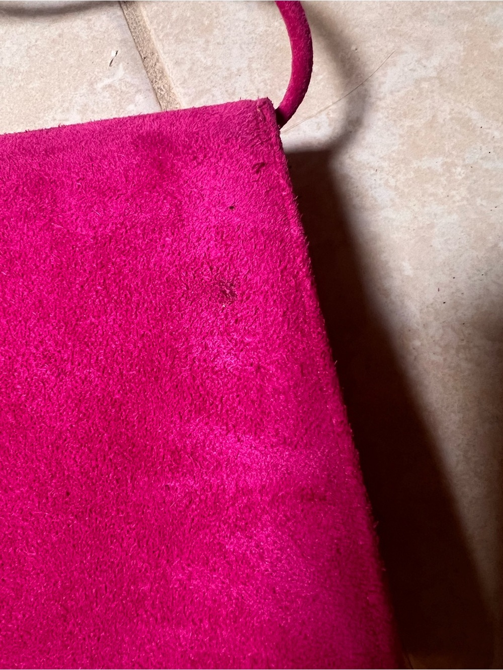 Vintage Pink Suede Shoulder Bag - Picture 14 of 14